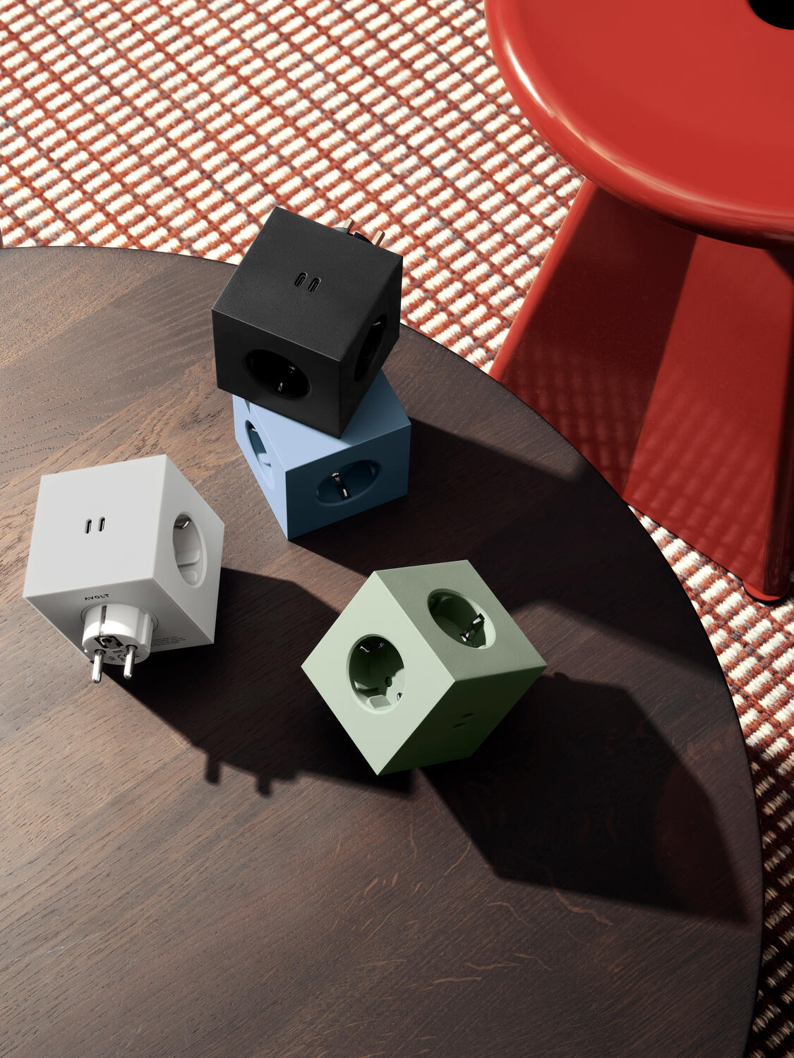 Square 2 stikdåse, USB-C - Shark Blue